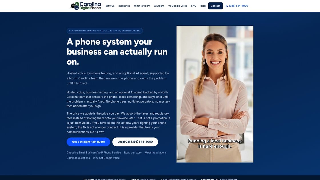Carolina Digital Phone local support for business, schools, and government