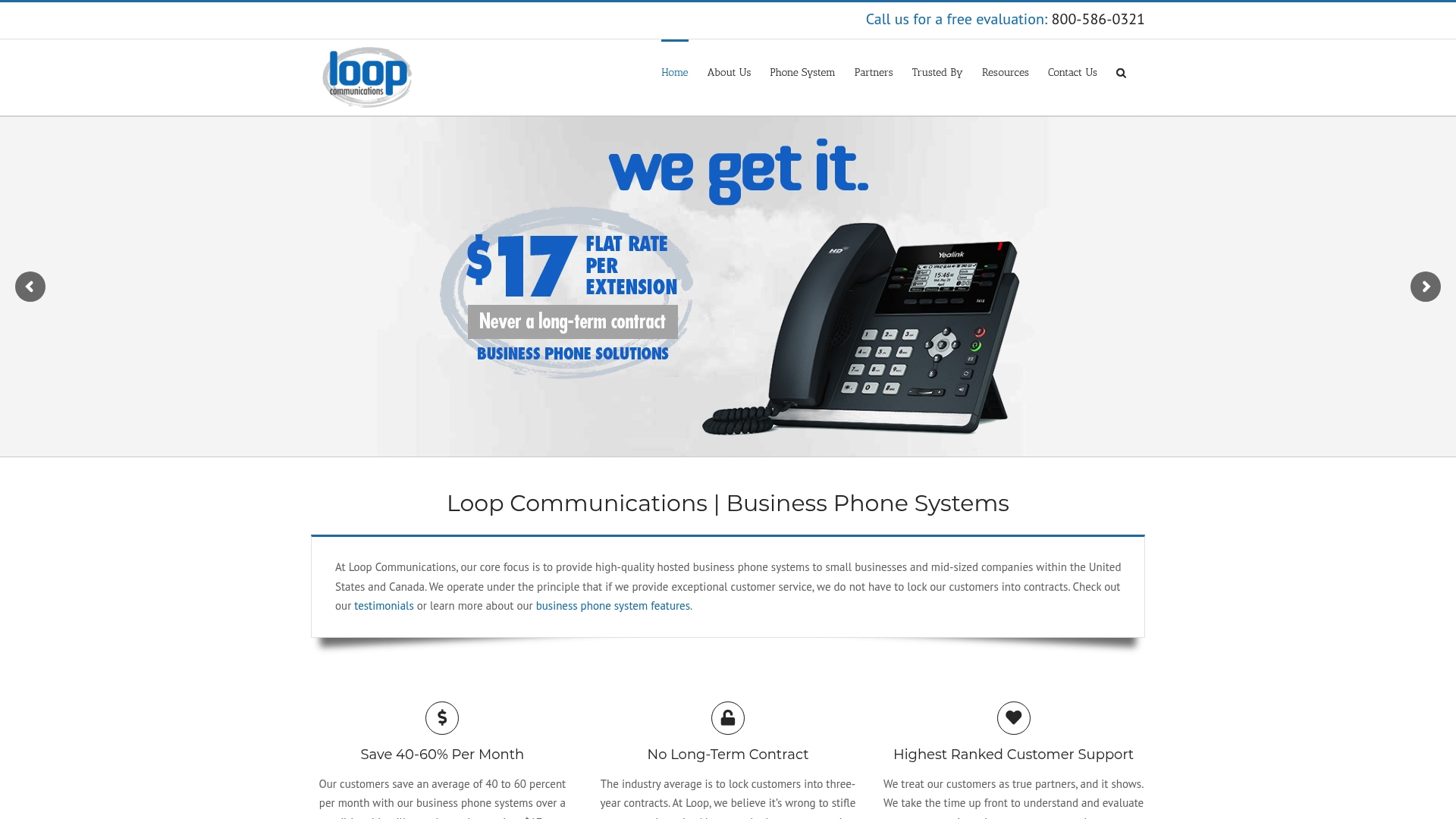 Loop Communications homepage